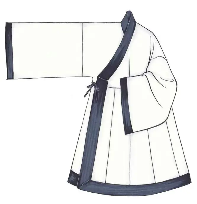A deep-cut robe with the upper and lower garments sewn together as one piece