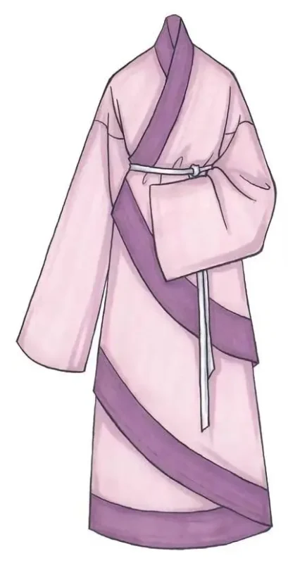 Curved-hem robe with wrapped collar