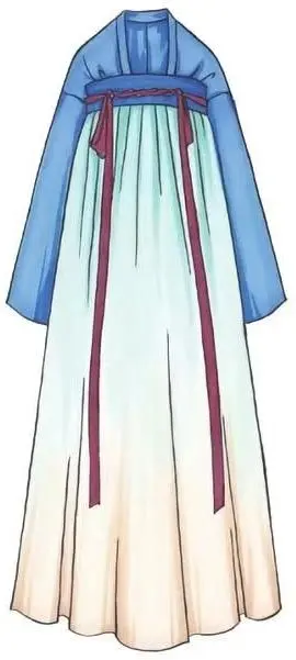 Front-opening chest-length ru-skirt