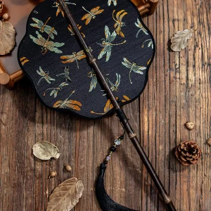 Eight-Petaled Dragonfly Yao Mountain Unisex Bamboo Fan