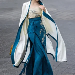 Bamboo Whispers | Women's Modern Three-Piece Hanfu Set