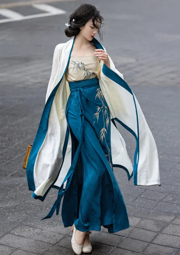 Bamboo Whispers | Women's Modern Three-Piece Hanfu Set