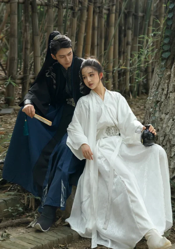 Ink Bamboo | Unisex 5-Pieces Couple Hanfu