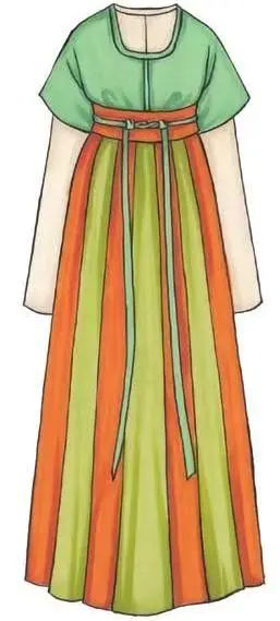 Open-collared waist-length ru-skirt