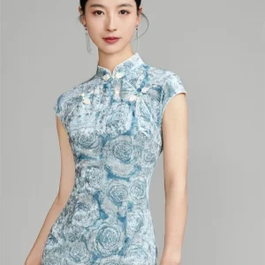 Chinese Velvet Sleeveless Cheongsam｜Prom Dresses