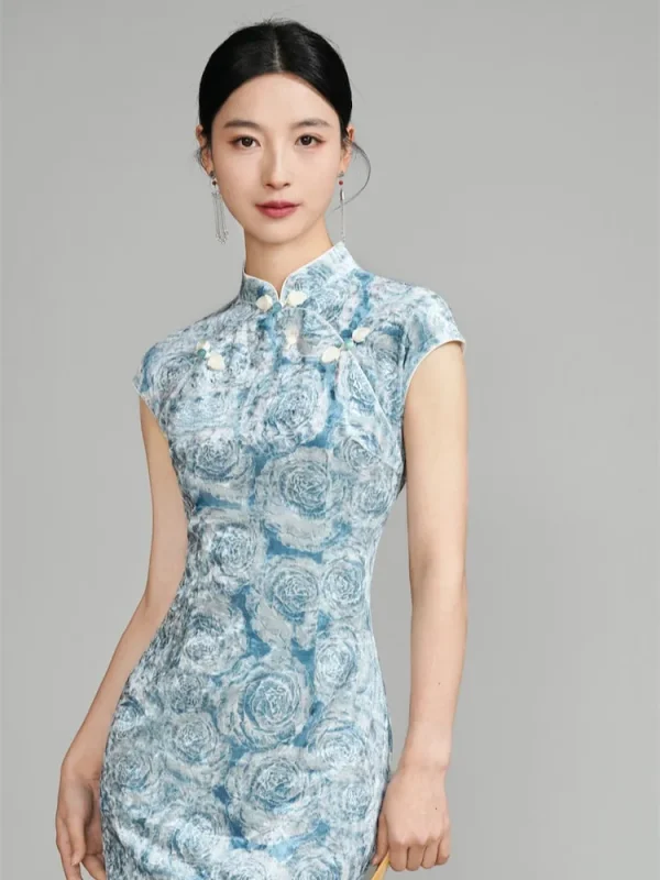 Chinese Velvet Sleeveless Cheongsam｜Prom Dresses