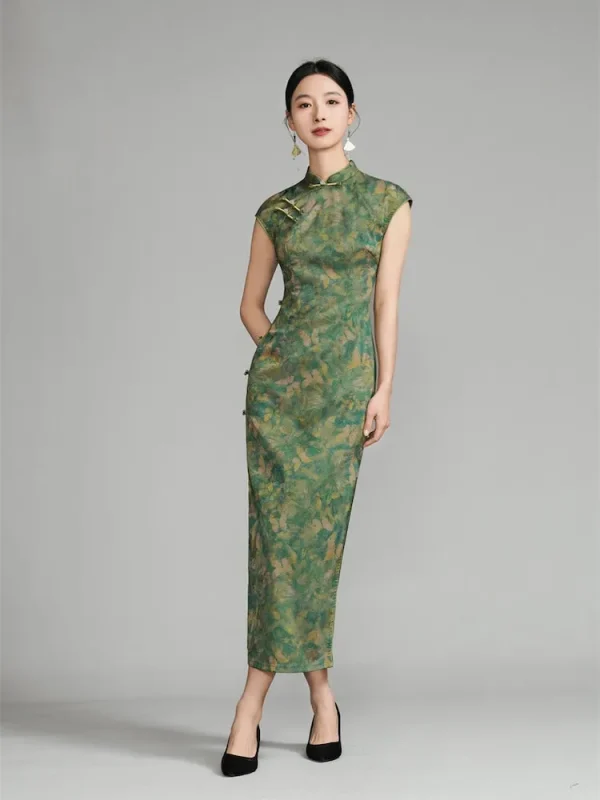 Chinese Vintage Jacquard Cheongsam | Formal Gown