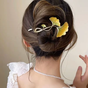 Chinese-style leaf hairpin accessory