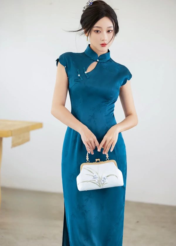 Indigo|Chinese modern cheongsam dress