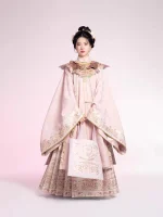 6-Piece Pink Hanfu Graduation Gown Outfit