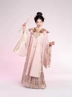 6-Piece Pink Hanfu Graduation Gown Outfit