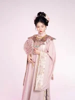 6-Piece Pink Hanfu Graduation Gown Outfit