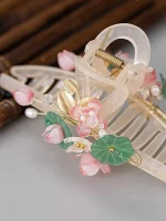 Hanfu Hair Clips | Elegant Lotus Large Shark Claw for Women
