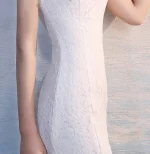 White Lace Fishtail Cheongsam(Qipao) Wedding Dress