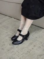 Genuine Leather Shoes Inspired by Traditional Qipao