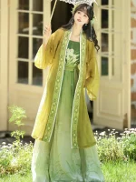 Cute Green Traditional Chinese Female Hanfu Dress