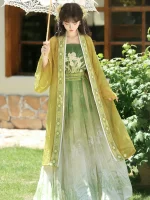Cute Green Traditional Chinese Female Hanfu Dress