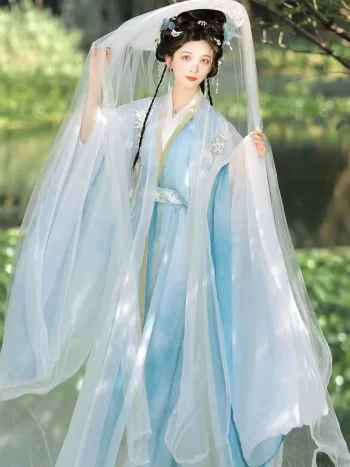 Vogue Light Blue Hanfu Dress for Women