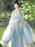 Vogue Light Blue Hanfu Dress for Women