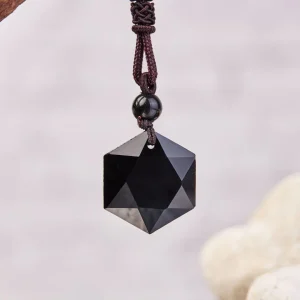 Black Obsidian Talisman Peace Protection Necklace