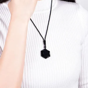 Black Obsidian Talisman Peace Protection Necklace