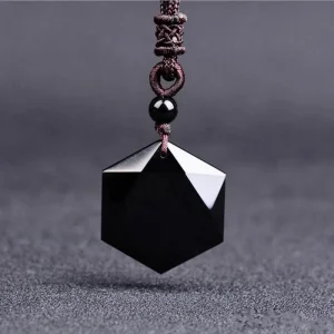 Black Obsidian Talisman Peace Protection Necklace