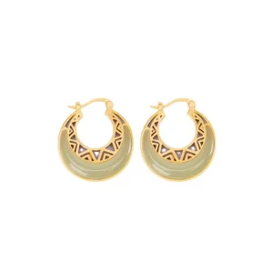 Crescent Moon Jade Prosperity & Abundance Drop Earrings