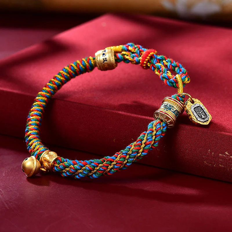 Tibetan Buddhist braided protection bracelet