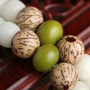 White Jade Bodhi Lotus Mala Harmony Bracelet