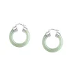 Women's Round Jade Fortune Attracting Earrings