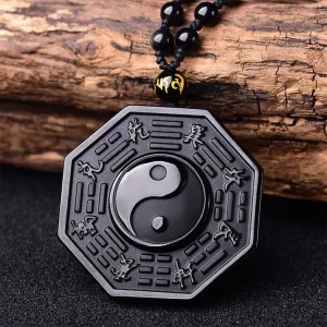 Yin Yang Black Obsidian Energy Healing Necklace