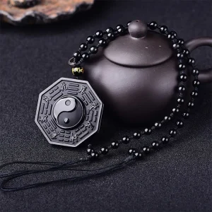 Yin Yang Black Obsidian Energy Healing Necklace