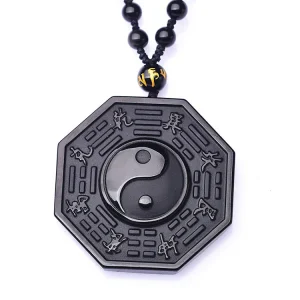 Yin Yang Black Obsidian Energy Healing Necklace
