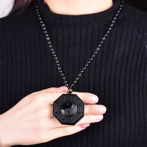 Yin Yang Black Obsidian Energy Healing Necklace